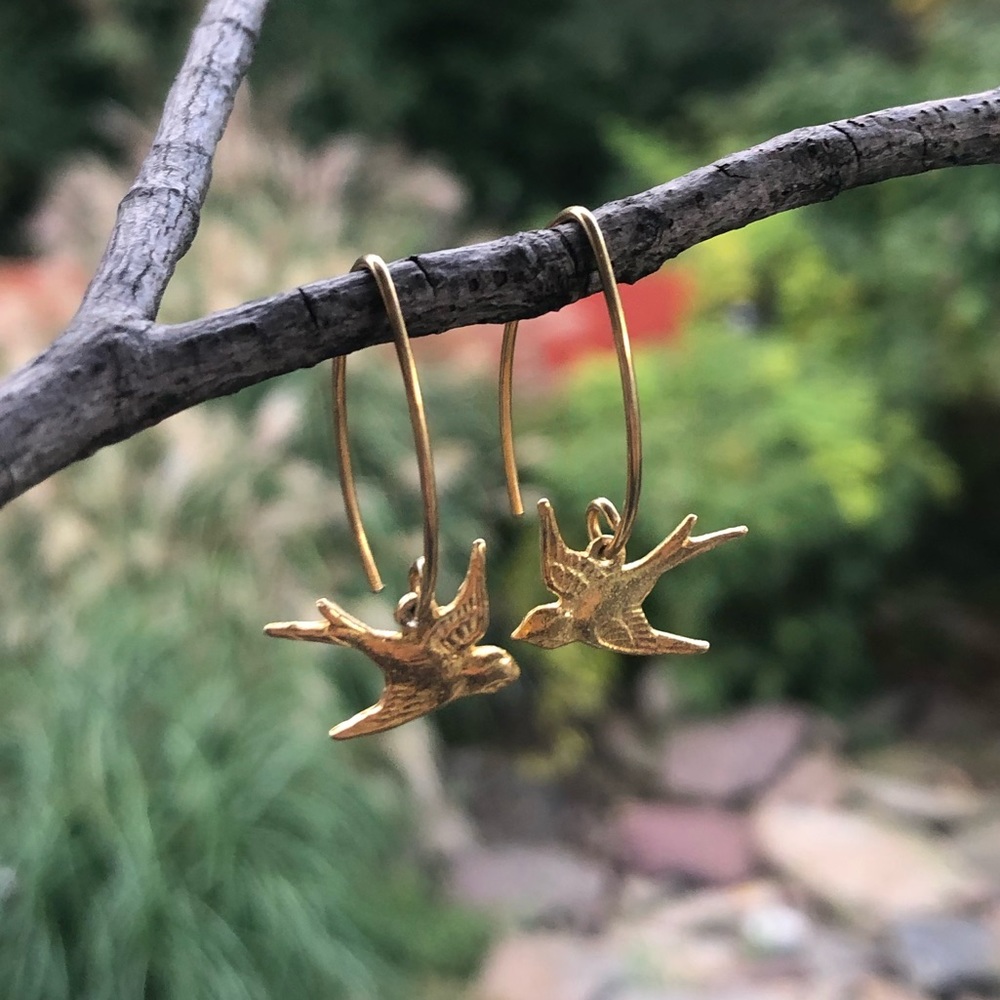 New handcrafted 14k vermeil Bird earri… - Picture 4 of 10